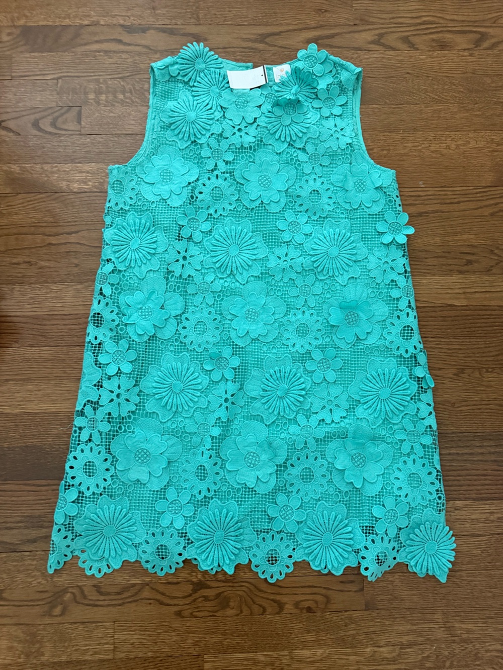 J marie floral cut out lace teal turquoise dress